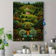 thumbnail image 4 of Whimsical Apple Orchard Canvas Print, Folk Art for Living Room, Farmhouse, Countryside Decor, 4 of 8