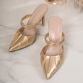 thumbnail image 4 of Samdudou Heels for Women Pointed Closed Toe Stiletto Mules Ruched Slip On Dress Pumps with Double Ankle Straps for Wedding Evening, 4 of 9