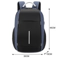 thumbnail image 2 of Mochila para computadora portátil, mochila delgada para viajes de negocios, mochila para computadora portátil con puerto de carga USB, mochila para computadora universitaria, azul oscuro, 2 of 6