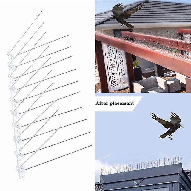 15 PCS Iron Wire + 1 Plastic Base Set STAINLESS STEEL Anti Pigeon Birds, Rows of Bird Spikes, Bird Spike, Deterrent Device for Balcony Garden Window G
