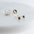 thumbnail image 6 of Tiny Gold Stud Piercing Earrings Bezel Set for Cartilage Tragus Helix Multiple Hypoallergenic Birthstone Jewelry for Women (Hematite | 3mm GF), 6 of 9