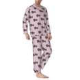 thumbnail image 2 of Balery Dachshund Dog Puppy Pattern Pajama Sets for Men Long Sleeve 2 Piece Sleepwear Loungewear Sets Soft PJ's with Pockets Long Sleeve Comfy Pj Sets-Large, 2 of 7