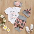 thumbnail image 3 of Esho Newborn Baby Girls Clothes, Toddler Girl Floral Romper Bodysuits+Long Pants+Hat/Headband Set, 3/4 Pieces, 0-24M, 3 of 7