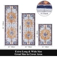 thumbnail image 2 of Boho Kitchen Rugs Sets 3 Piece with Runner Floral Kitchen Floor Mat Carpet Farmhouse Kitchen Rugs and Mats Non Skid Washable Runner Rug for Kitchen Floor Office Sink Laundry, Orange&Purple, 2 of 5