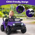 thumbnail image 4 of Gymax Kids Ride on Car Truck 12V Battery Powered Electric Vehicle w/ Foldable Mirrors Purple, 4 of 10