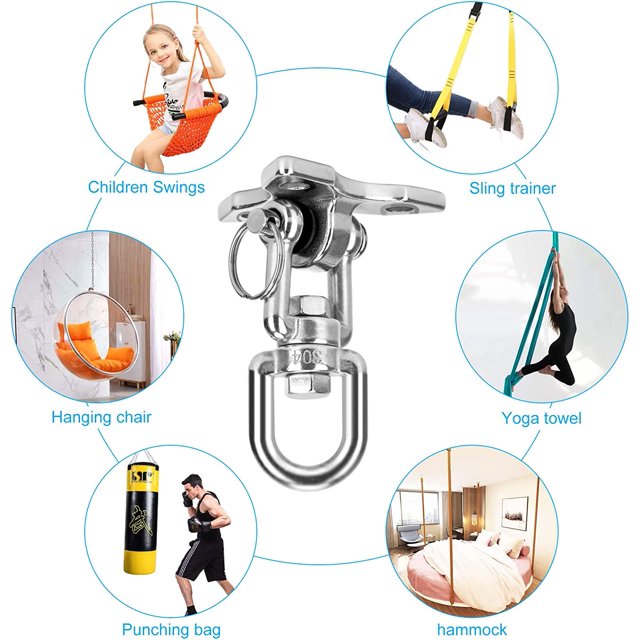 Gancho de techo Gancho para silla colgante Giratorio de 360°, Soporte exterior de acero inoxidable Hasta 600 kg