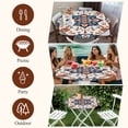 thumbnail image 6 of Boho Aztec Round Tablecloth 45-54 Inch Round Fitted Table Cloth with Elastic Edge, Ethnic Southwest Bohemia Abstract Pattern Waterproof Table Cover Protector for Outdoor Picnic Party Dining, 6 of 6