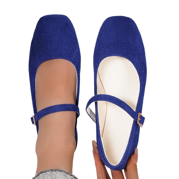 Women Casual Shoes Square Toe Slip On Ballet Shoes Soft Breathable Flat Sole Large Size Canvas Shoes For Work And Daily Wear ,Us Size:6