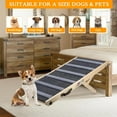 thumbnail image 4 of Dog Ramp, Wooden Adjustable Pet Ramp, 6 Adjustable Height from 14.56” to 25.2”, Hold up to 132lb, Folding Portable Pet Ramp for Car, Bed, Couch Grey, 4 of 7