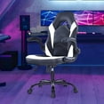 thumbnail image 4 of CONCETTA Ergonomic Gaming Chair with Lumbar Support and Flip-up Armrests, Adjustable Swivel Rolling Chair with Rocking Function for Adults, Black and White, 4 of 8