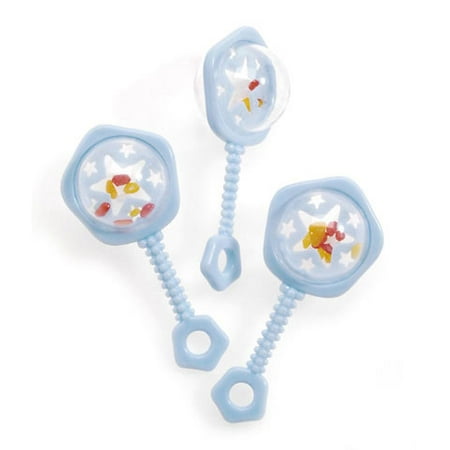 Baby Rattle 2.75In 6Pc Blue