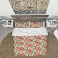 thumbnail image 2 of Designart 'Blossomng Roses Watercolor Pattern' Floral Duvet Cover Set, 2 of 4