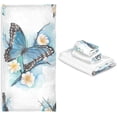 thumbnail image 6 of Coolnut Blue Butterflies Bath Towels Soft Absorbent Bath Towels Bath Towel Set of 3 for Home Hotel Bathroom Decor, 6 of 6