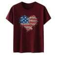 thumbnail image 3 of qipepei American Flag Shirt for Women 4th of July Outfits Patriotic T-Shirts Women's Summer Casual Loose Fitting Independent Day Printed Round Neck Short Sleeved Women's Top, 3 of 3