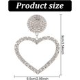 thumbnail image 2 of 1Box 2 Pairs Heart Rhinestones Earrings for Women Heart Full Rhinestones Drop Earring Hoop Crystal Earrings Heart for Party Prom Dating Women Studs Rhinestone Crystal Tassel Ear Jewelry Gifts, 2 of 7