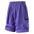 thumbnail image 4 of Homeyce Mens Cargo Shorts Elastic Waistband Drawstring Shorts Outdoor Casual Camo Hiking Work Casual Big and Tall Cargo Shorts with Multi-Pocket Quick Dry Beach Shorts,Purple M, 4 of 5
