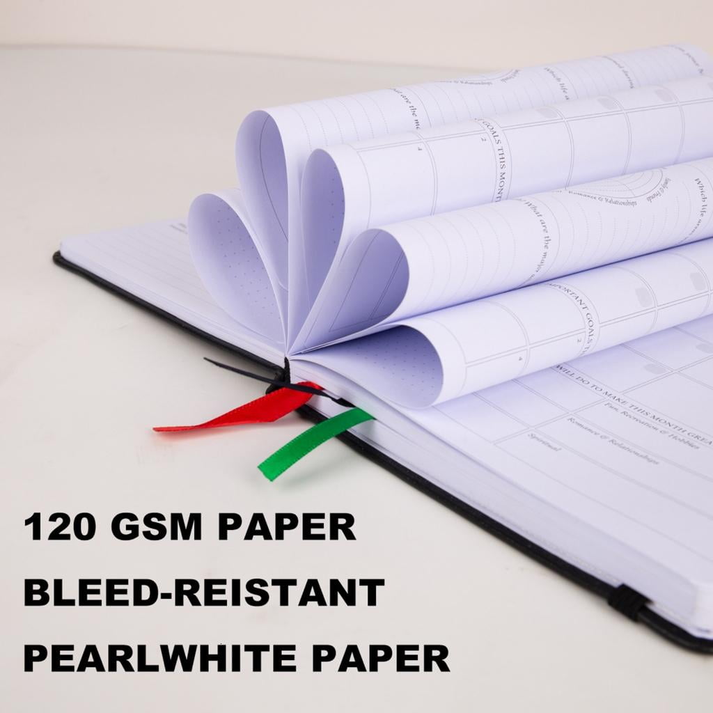 Academic Planner Notepads Leather Notebook Weekly Monthly Planner Appointment Diary Journal Notebook, 120gsm, 200 Page