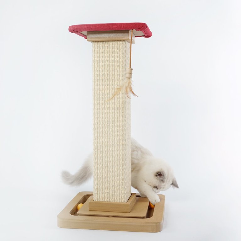 SMARTCAT The Ultimate Cat Scratching Post Perch Pad, Red