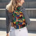 thumbnail image 5 of Wukai Colored Guitars Print Durable Canvas Laptop Backpack - Adjustable Shoulder Straps, Water-Resistant, Large Capacity, Unisex for School, Office-Small, 5 of 5