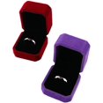 thumbnail image 4 of HUGFEGWE Square Velvet Ring Display Case, Jewelry Box Wedding Travel Ring Box Ring Holder Velvet Gift Packaging Box Jewelry Box(red), AM15SD072KDUS UA824-22793, 4 of 7