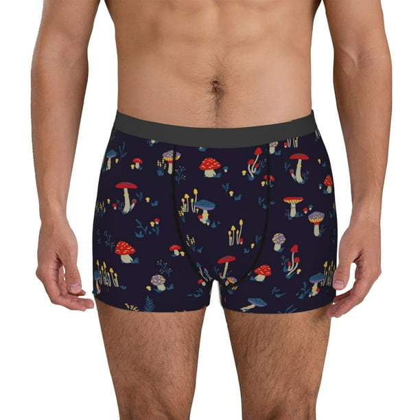 Balery Mushrooms3 Calzoncillos bóxer para hombre, ropa interior de algodón suave y transpirable con cinturilla de nailon-Medium