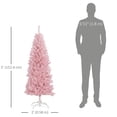 thumbnail image 2 of Pink 60" Artificial Pencil Christmas Tree with Auto Open - Slim Holiday Tree for Home Decor & Party, 22.8" Base, 2 of 7