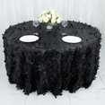 thumbnail image 3 of Efavormart 132" Round Leaf Petal Taffeta Tablecloth - Decorative 3D Leaf Ruffle Table Cover for Forest Party, Wedding, Event, Dessert Tables - Black, 3 of 11