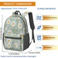 thumbnail image 3 of Daisy Pioneer Flower Green Pattern 17" School Backpacks for Teens,Waterproof Oxford Fabric,S-Shape Padded Straps for School,Travel,Hiking,Camping, 3 of 6