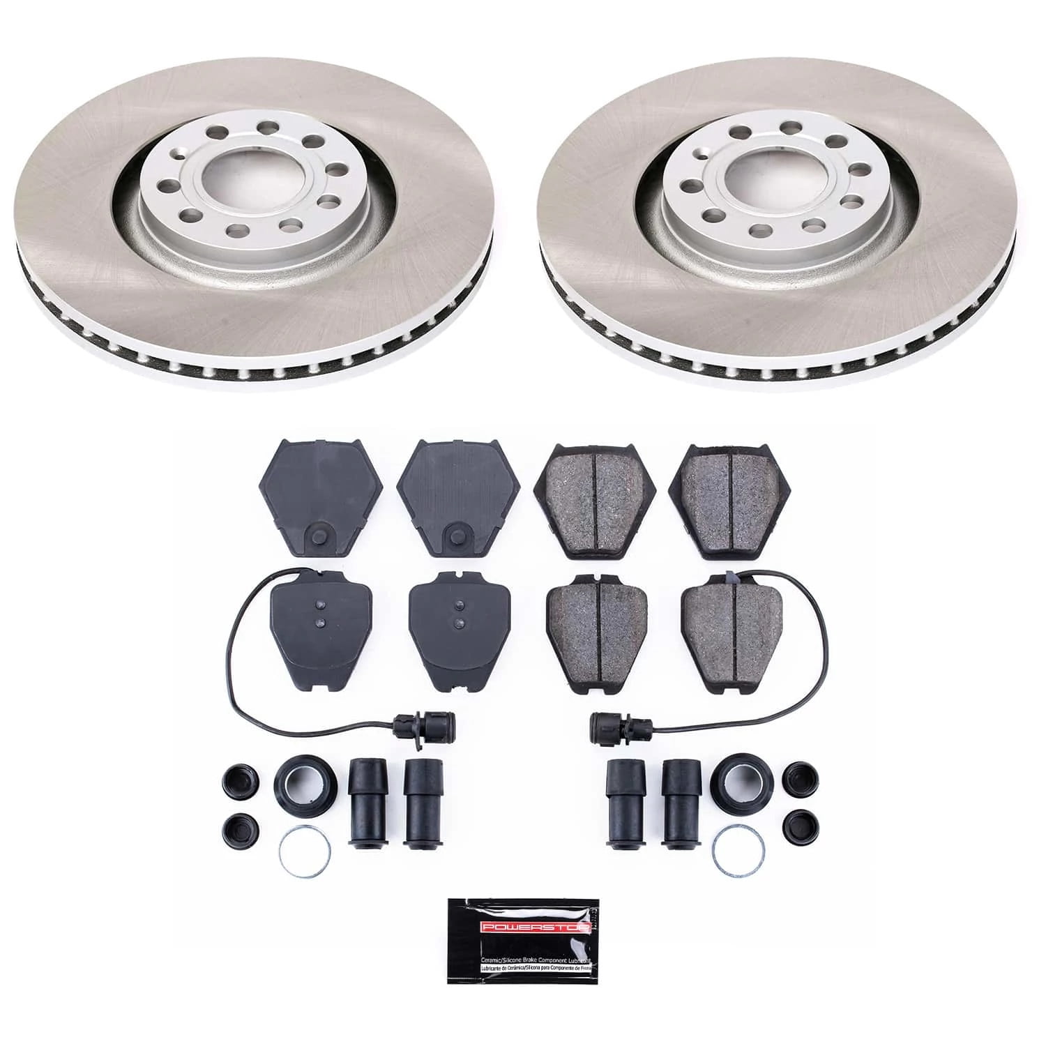 PowerStop Front Semi-Coated Rotor and Low-Dust Ceramic Brake Pad Kit SC886