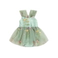 thumbnail image 2 of Baby Girls Romper, Sleeveless Embroidery Flowers Butterfly Tulle Patchwork Dress, 2 of 10