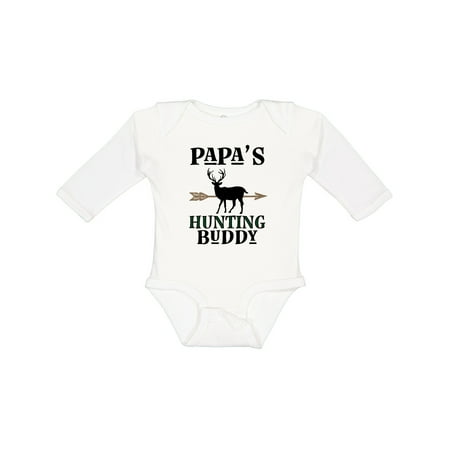

Inktastic Papa Hunting Buddy Bow Hunter Outfit Gift Baby Boy or Baby Girl Long Sleeve Bodysuit