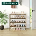 thumbnail image 5 of decorUhome 4 Tier Bamboo Shoe Rack , Shoe Shelf for Closet, Shoe Storage Organizer for Entryway, Walnut, 26.7" x 11" x 26", 5 of 9