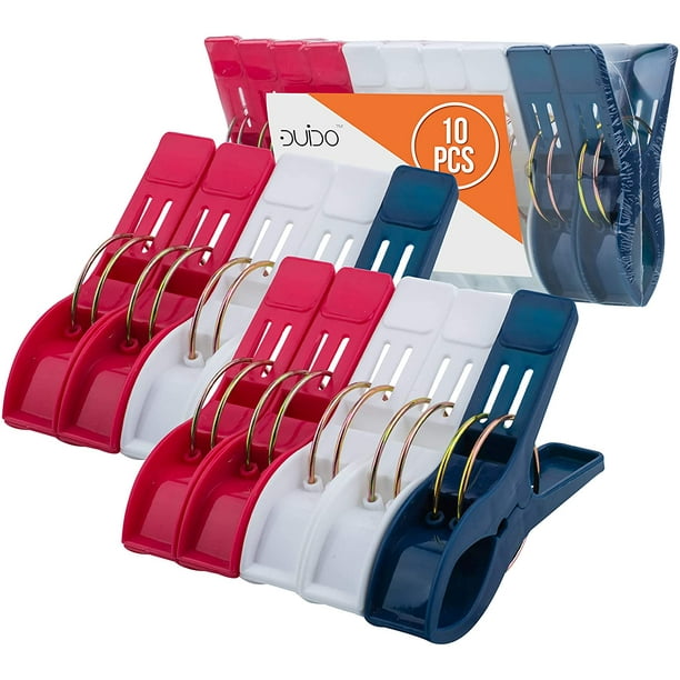 Beach Towel Clips 10 Pack Chair Clips for Beach Towels Cruise Red