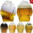 thumbnail image 2 of New Men's Fashion Beer Pattern 3d Print Graphic Sweatshirts Personality Funny Long Sleeve Pullovers Designer Hoodie Mens Clothes, 2 of 5