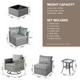 thumbnail image 2 of Toject 11 Pieces Outdoor Paito Furniture Set, Outdoor Conversation Sets with Swivel Chairs and Fire Pit Wicker Outside Furniture for Graden Balcony (Dark Gray), 2 of 9