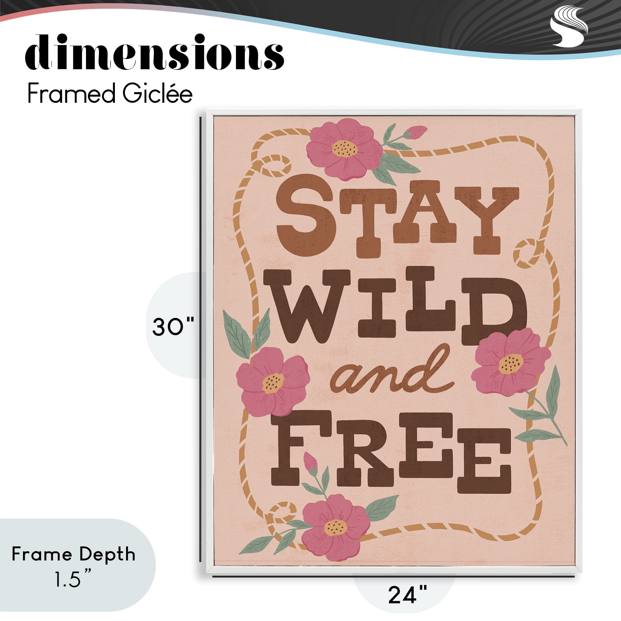 Stupell Industries Wild & Free Boho Girl White Framed Giclee Art, design by Nina Seven