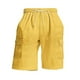 thumbnail image 3 of pstuiky Pantalones cortos para hombre, Pantalones cortos versátiles de color sólido con múltiples bolsillos y cintura elástica con cordón para hombre Pantalones cortos de golf, 3 of 6