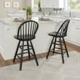 thumbnail image 2 of Linon Newton 24" Windsor Back Counter Stools, Black Finish, Set of 2, 2 of 13