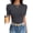 Charcoal, variant on Women Puff Short Sleeve Crewneck Dressy Casual Tops Summer Fitted Ribbed Knit Trendy Work Shirts 2026 Spring Clothes Black Large