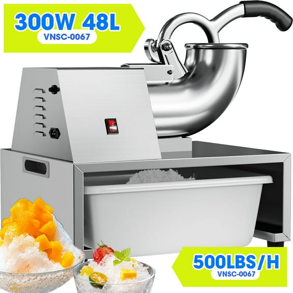 Commercial Hawaiian Shaved Ice Snow Cone Electric Machine Slush Party Box 300W