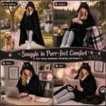 thumbnail image 3 of EANJE Anime Wearable Animal Blanket Hoodie for Adult Women Girls Oversized Hooded Blanket Super Soft Comfortable Warm Cape Cloak Wrap Black One Size, 3 of 5