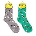 thumbnail image 2 of Foozys Small/Medium Novelty Crew Socks | Buzzy Bees Cute, Fun & Makes a Great Gift! | 2 Pair (Green & Grey) | Women’s Shoe Size 4-10, 2 of 8