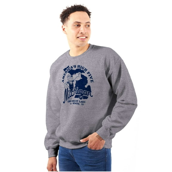 Popeye Michigan MI Local State Pride Sweatshirt for Men or Women Brisco Brands S