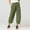 Army Green, variant on IDALL Petite Pants for Women Pants for Women Womens Daily Casual Eight Length Trousers Pockets Elastic Waist Solid Pants Women's Pants Flowy Shorts for Women Army Green L