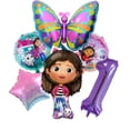 thumbnail image 4 of Globo con números en color rosa y morado para casa de muñecas Gabby, decoración para fiesta de cumpleaños de niña, suministros para baby shower, juegos de globos de juguete para niños, 4 of 5