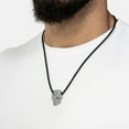 thumbnail image 4 of SERASAR Men's Original Leather Necklace "Skull" with Stainless steel Pendant and Magnetic Closure, Silver 50cm, incliding Gift box, 4 of 8