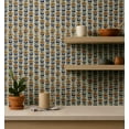 thumbnail image 4 of S4Sassy Peel & Stick Vinyl Wallpaper, Stripe Floral Wall Paper Contact Paper Waterproof- Blue, 25"x240", Removable Asian Style Covering for Home Decor in Bedrooms & Living Areas, Renter Space, 4 of 9