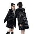 thumbnail image 2 of Chaqueta de algodón brillante no lavable, chaqueta de algodón para mujer, abrigo de invierno holgado de longitud media a larga, chaqueta de algodón, 2 of 6