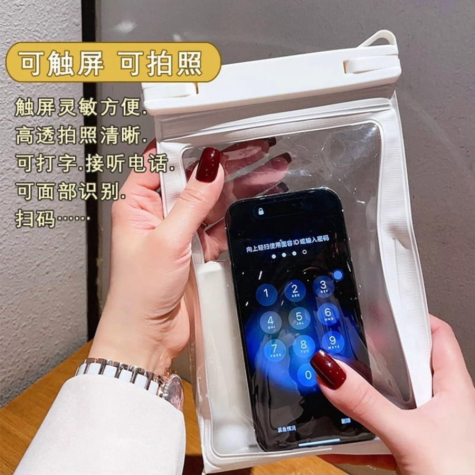 IPX8 Waterproof Phone Pouch Large Capacity, Floating Dry Bag with Touchscreen for Swimming Snorkeling Diving