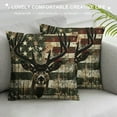 thumbnail image 3 of Orinice Deer Head Stars Flag Graphic Decorative Pillow Cover for Home Couch Living Room Bed Sofa 20x20in, 3 of 5